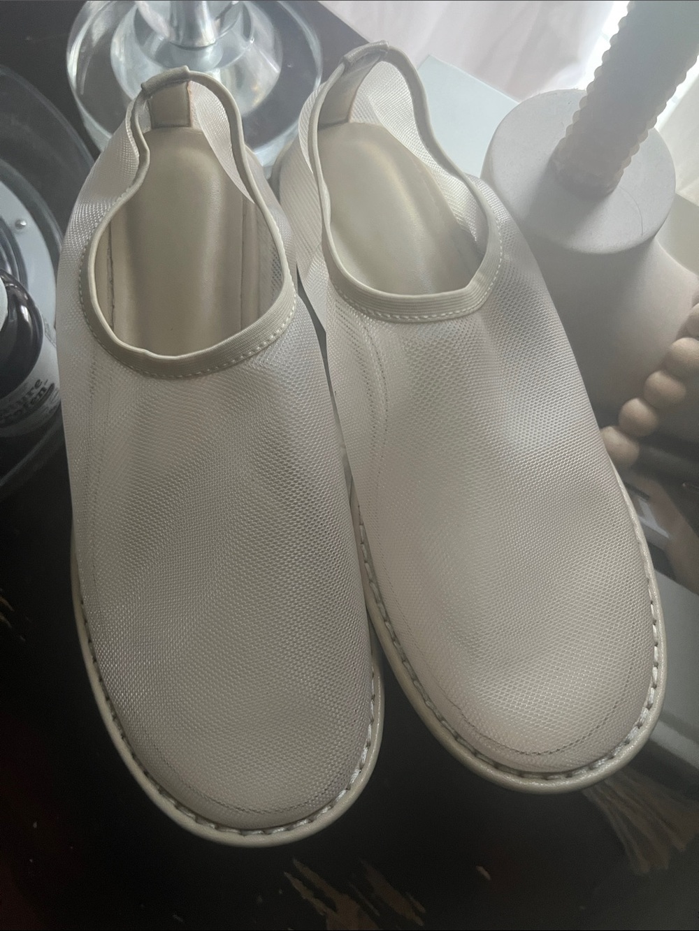 Nude Slip-On Mesh Casual Shoes